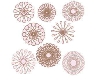Modern Flower Burst Digital Clipart 
