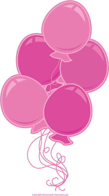 Pink Birthday Balloons Clipart 