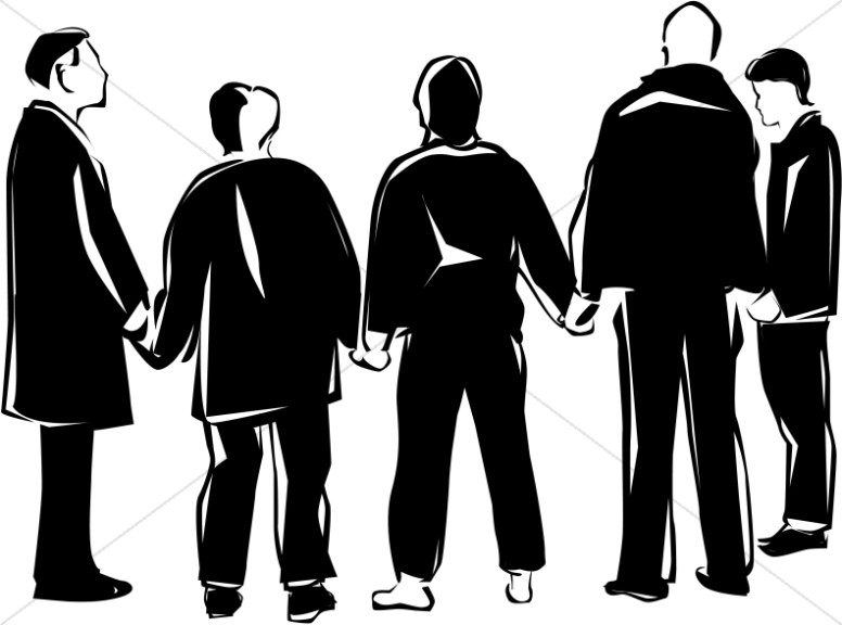 group of men black and white clipart