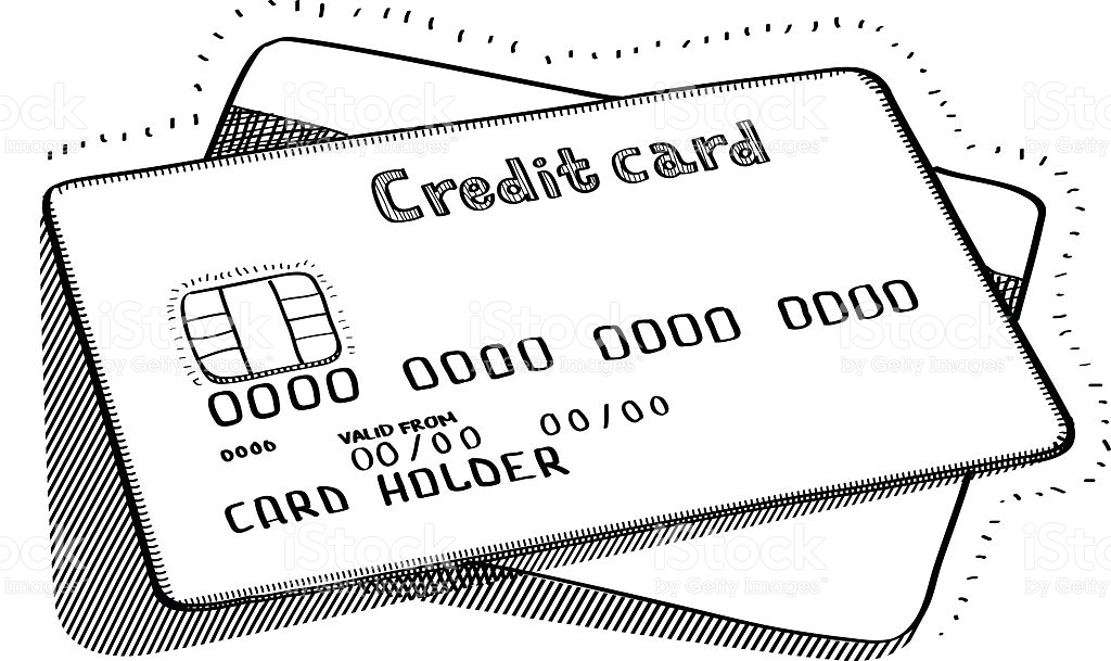Credit card clipart black and white 