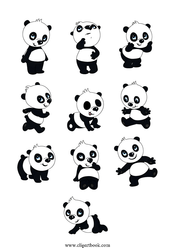 Panda bear cub outline isolated on white... - Stock Illustration [95600878]  - PIXTA