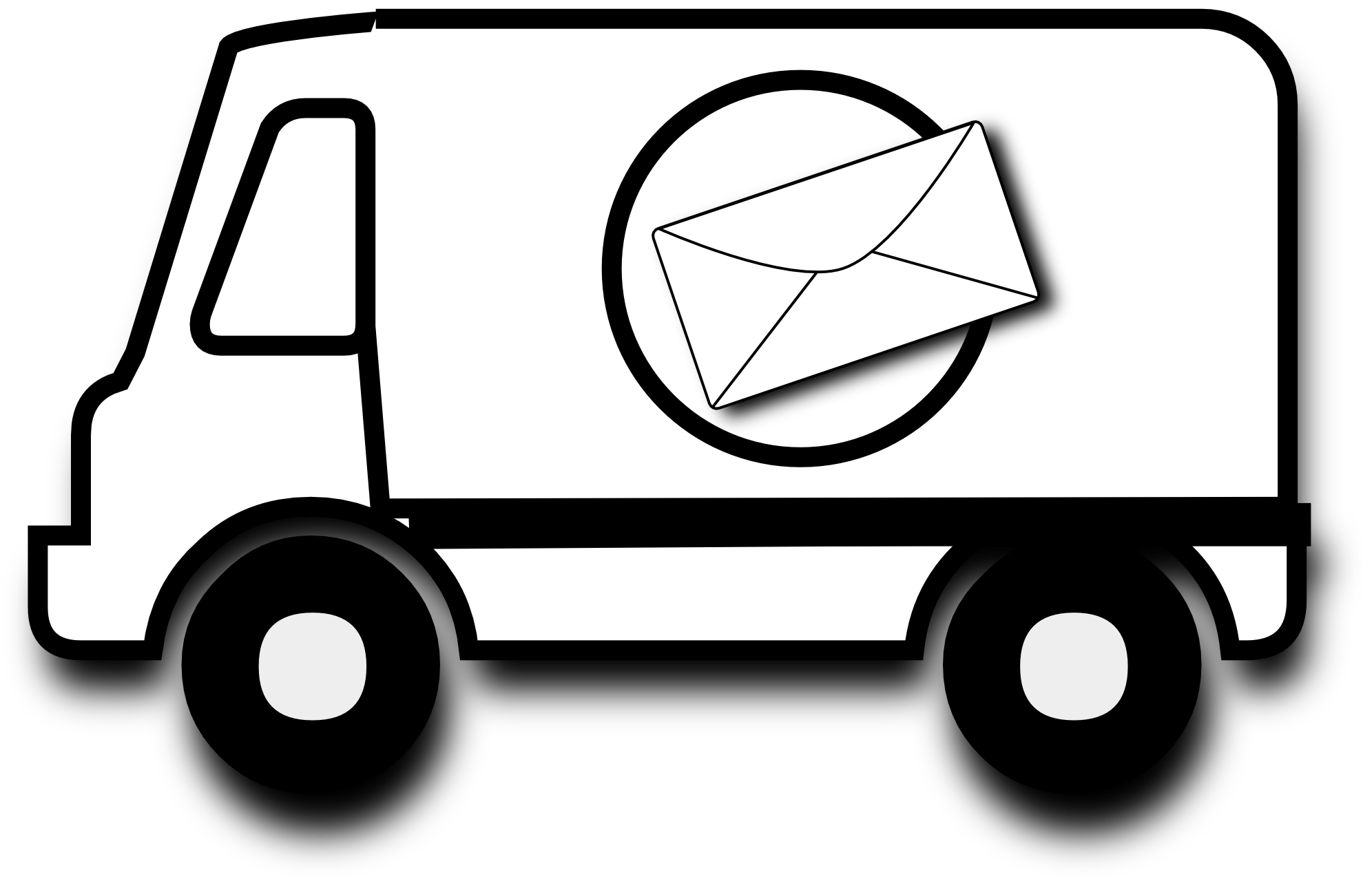 mail van clipart black and white - Clip Art Library