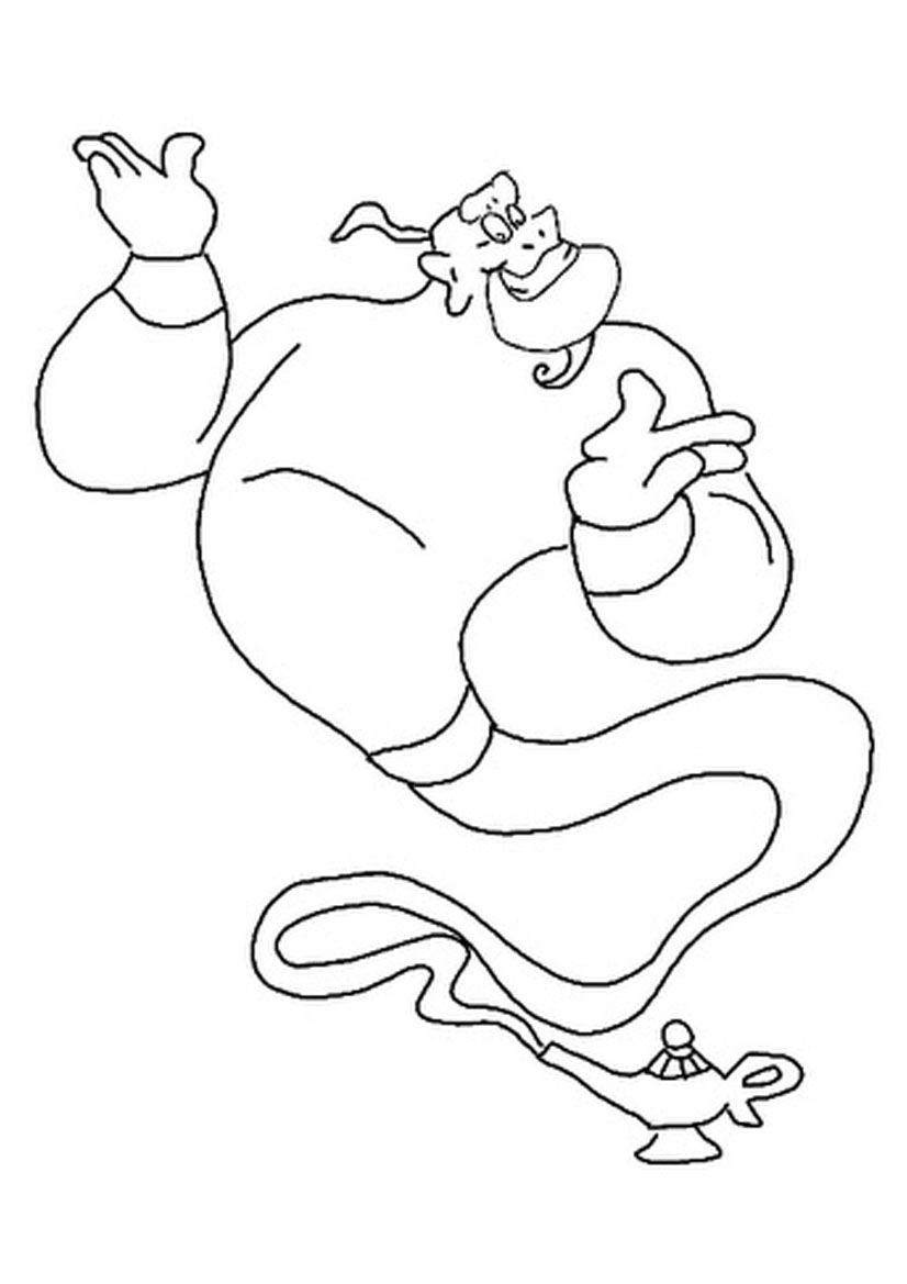 aladdin genie coloring pages