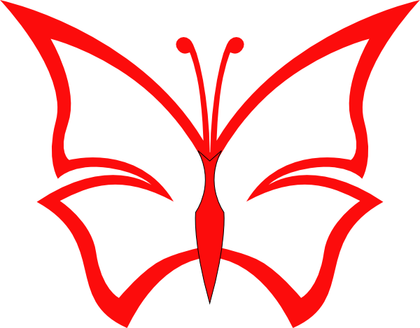 Red butterfly clip art 