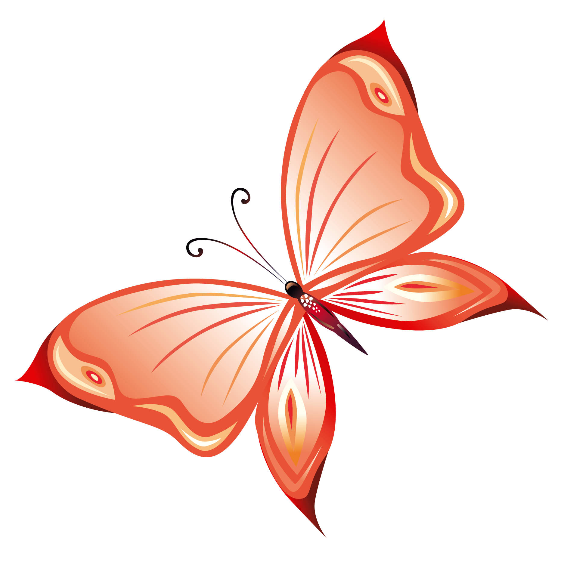 Transparent Red Butterfly PNG Clipart 