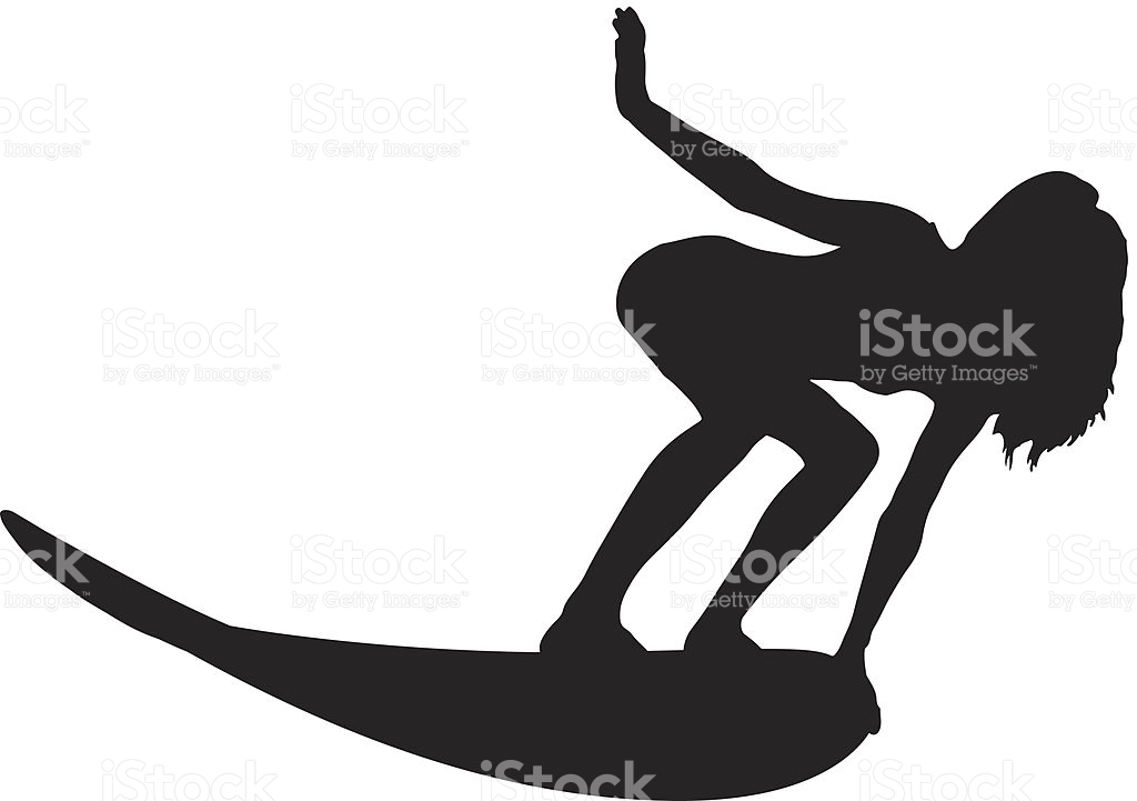 Woman Surfing Silhouette stock vector art 452042797 