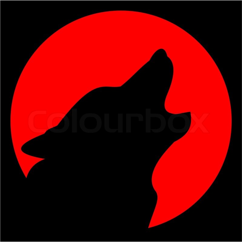 Red Wolf Silhouette Clipart 