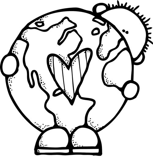 Earth Day Black And White Clipart 