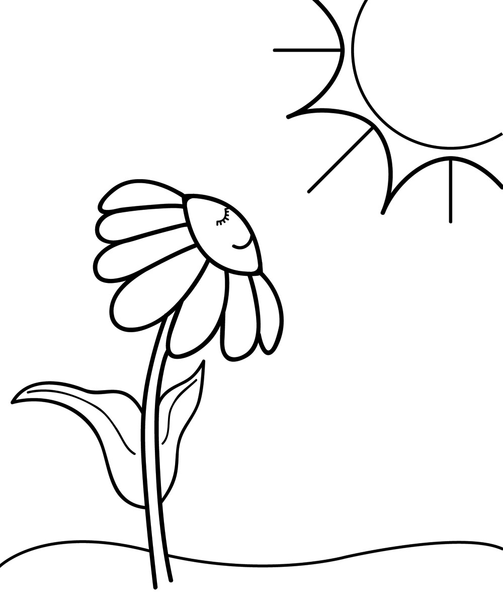 Spring day clipart black and white 