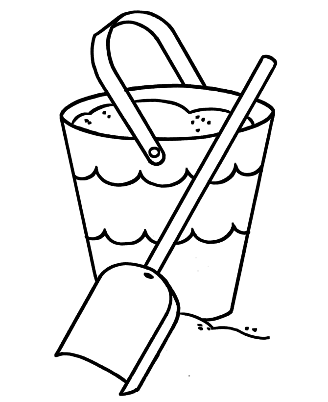 Sand bucket clipart black and white 
