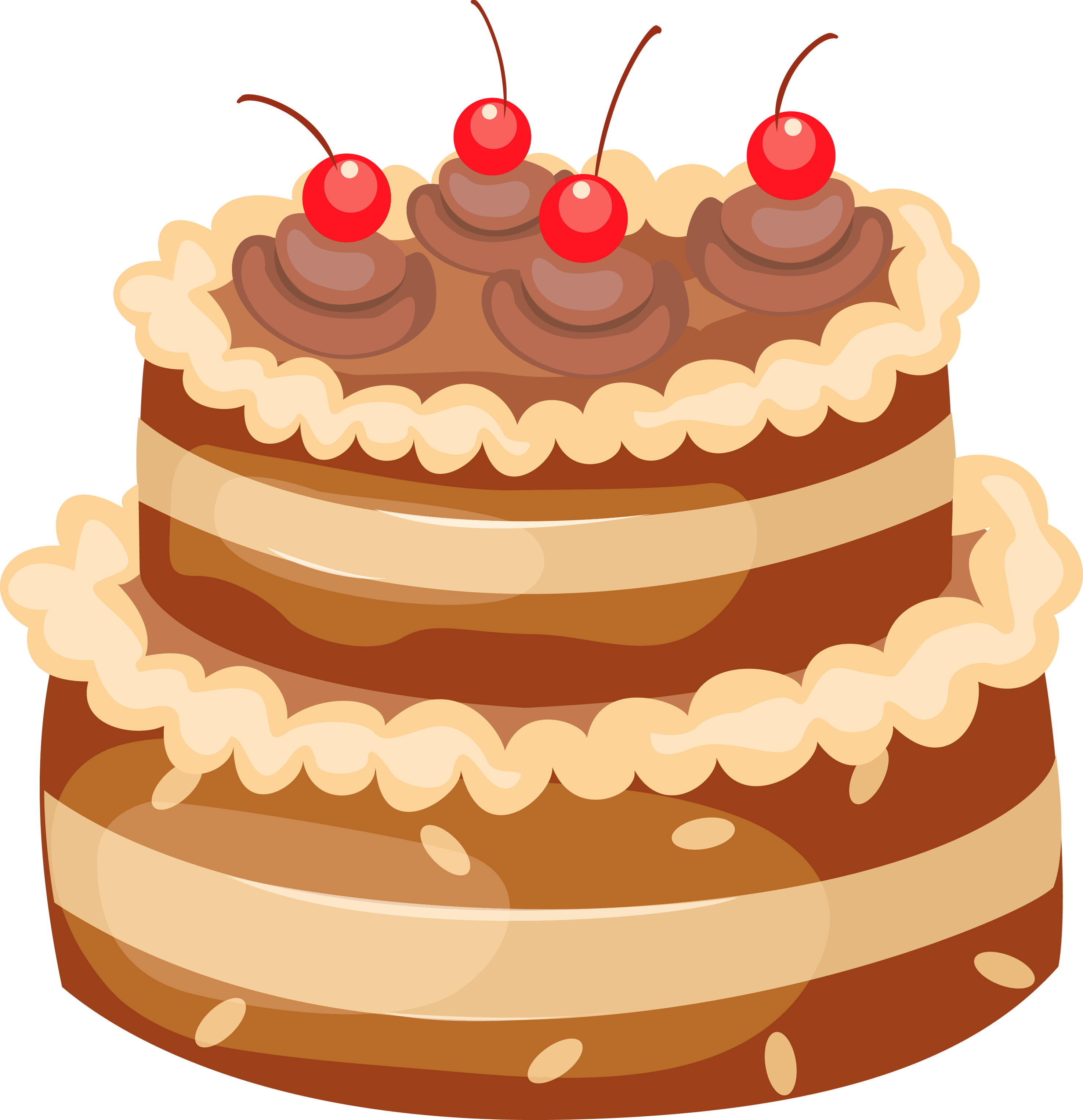 Yellow Two-Tier Cake Clip Art Free PNG Image｜Illustoon