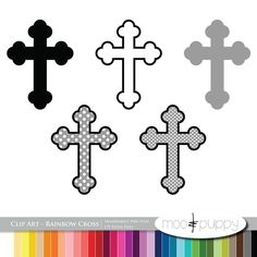 Damask Cross Cliparts