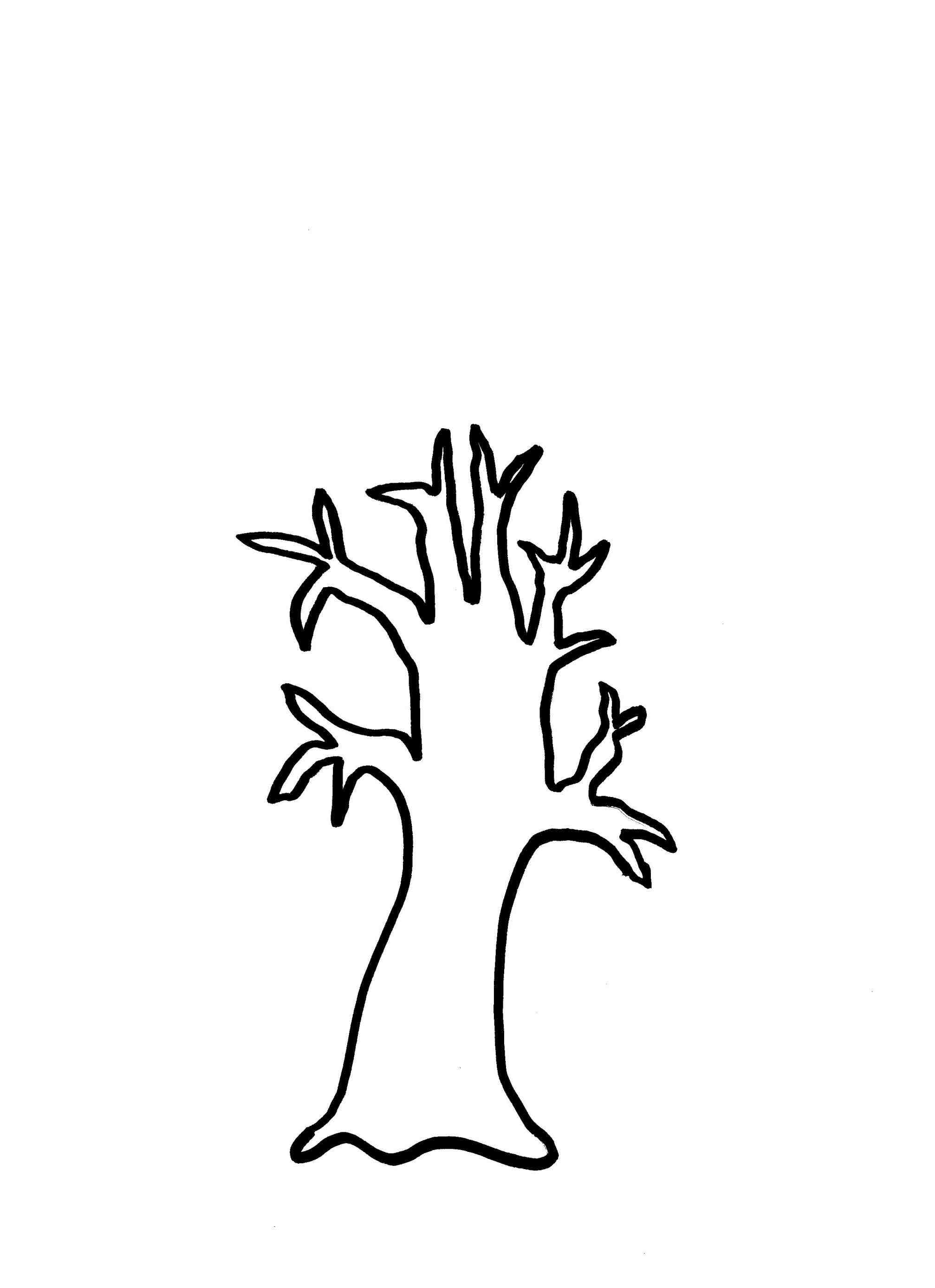 Black and white winter tree clipart 