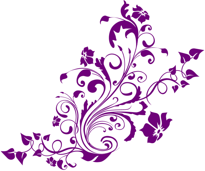 Purple Flower Border Clip Art 