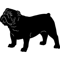 English Bulldog Silhouette Clipart 