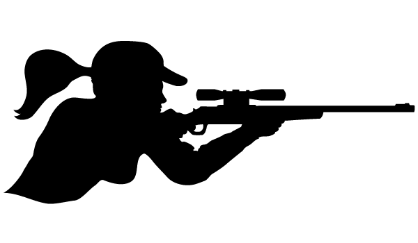 girl with gun silhouette vector
