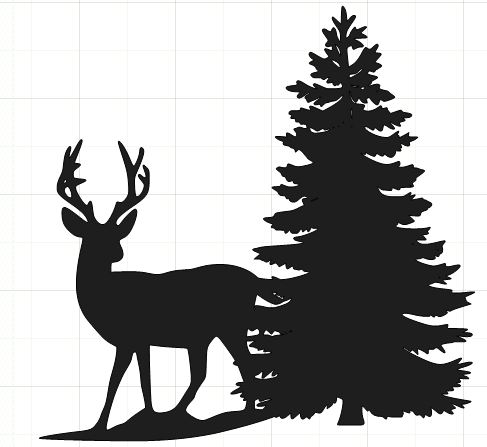 Hunting from deer blind clipart image 