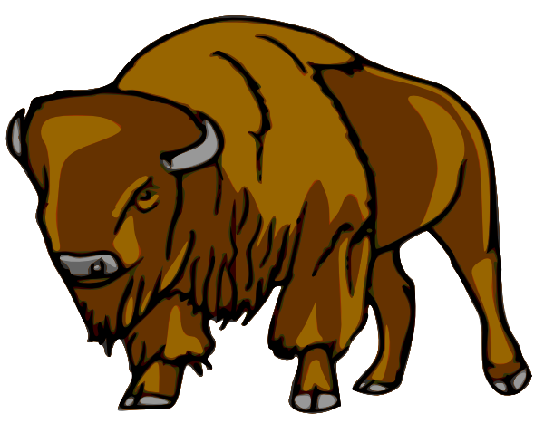 Bison Cartoon Clipart 