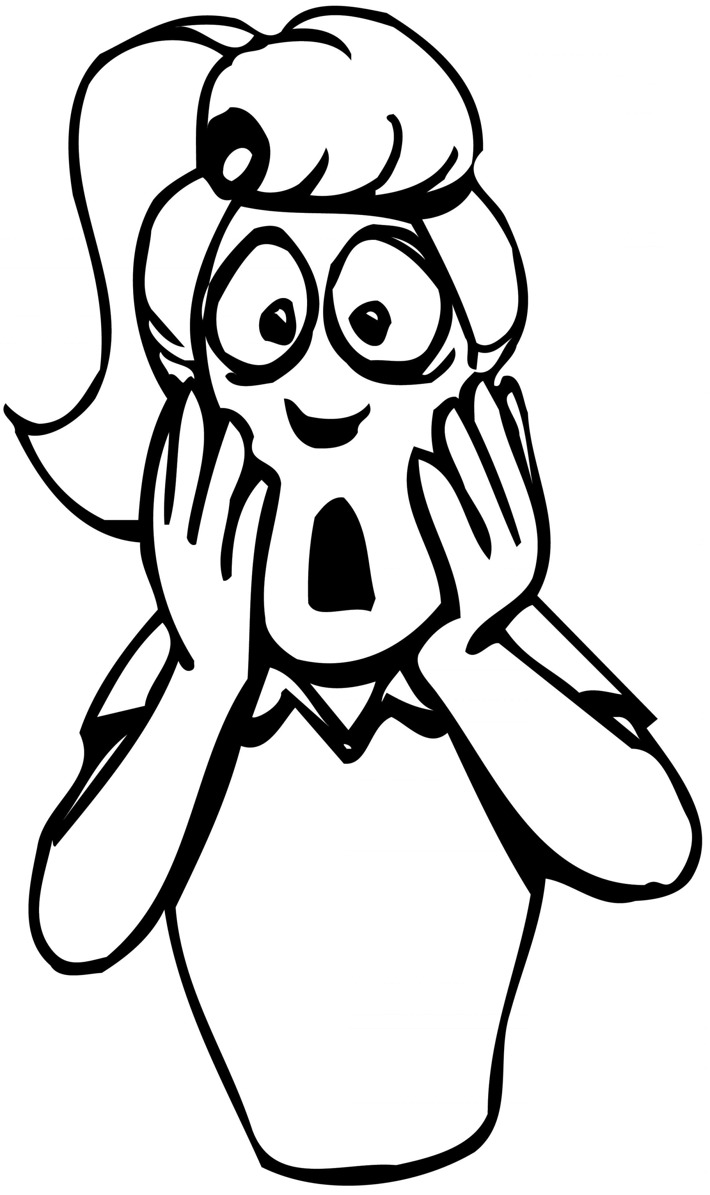 nervous face clip art black and white