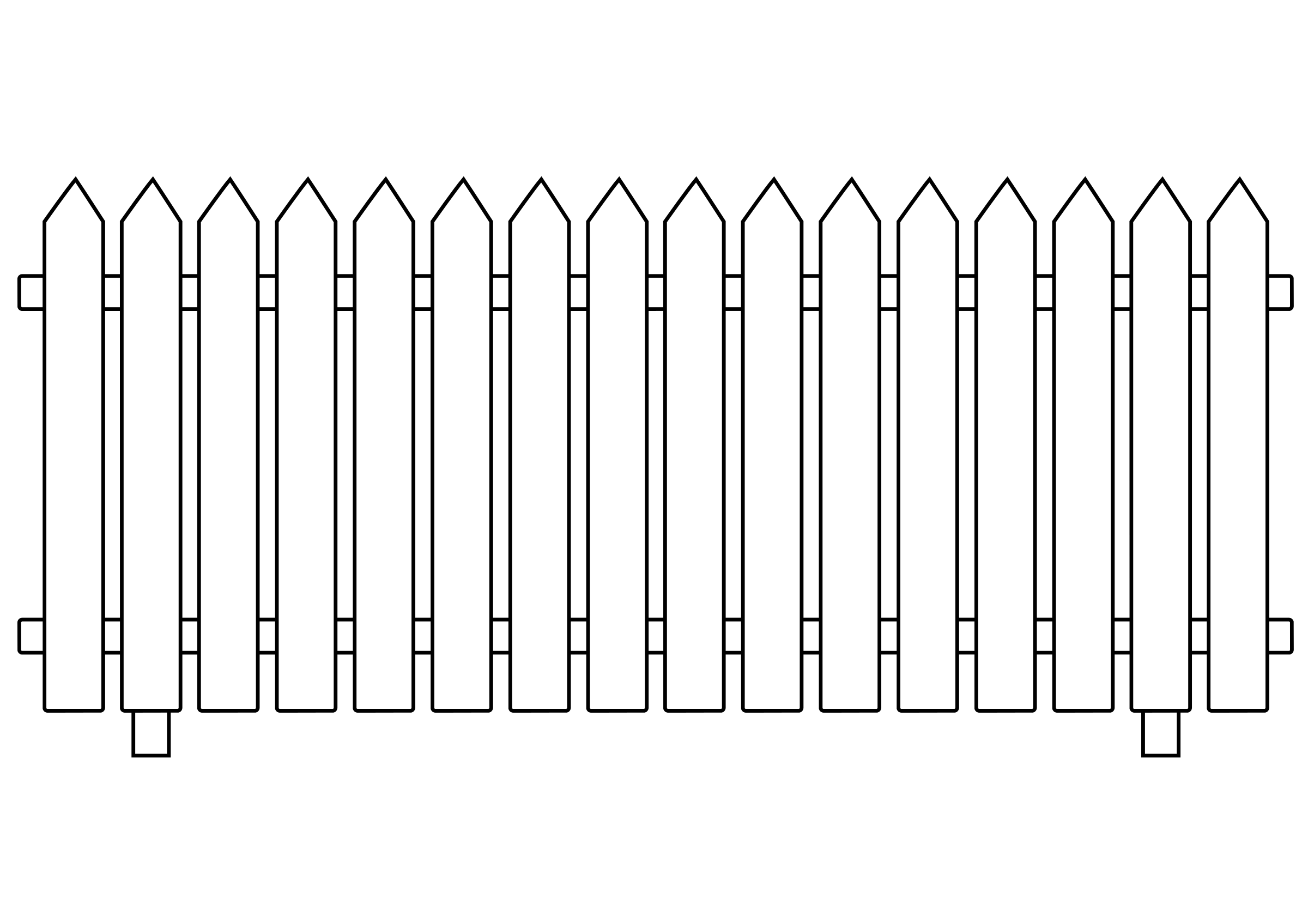 Printable Picket Fence Template Clip Art Library