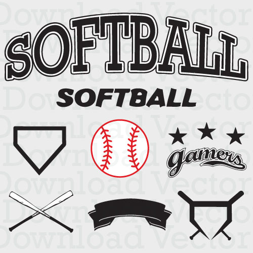Softball Vector Set 04 – 09913 – Download Vector 