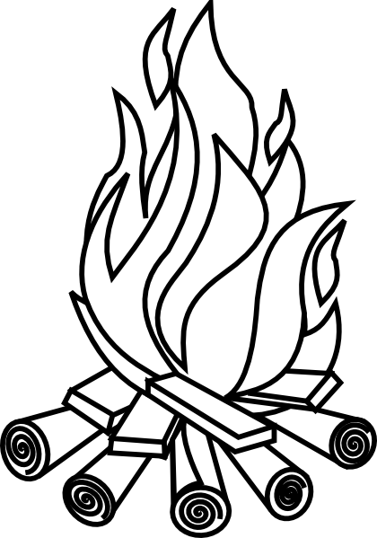 Fire clip art black and white 