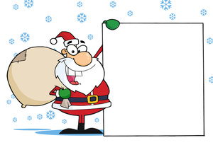 santa holding sign clipart - Clip Art Library