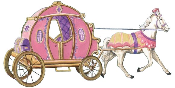 Princess horse and carriage clipart 