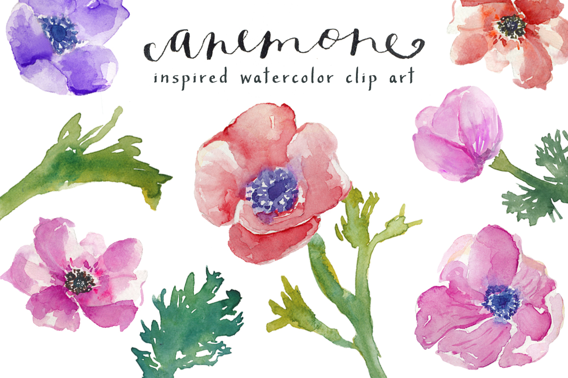 Clip Art Art & Collectibles Colour Flowers Watercolor Clipart Floral ...