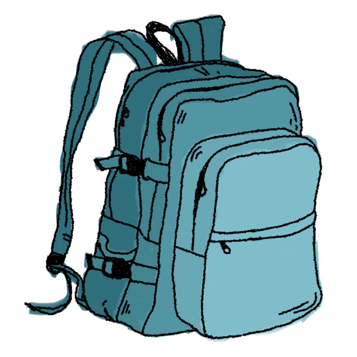 Outline icon - school bag. School bag icon in thin outline style. backpack  luggage rucksack student zipper. | CanStock