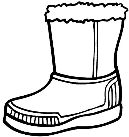 snow boots coloring page - Clip Art Library