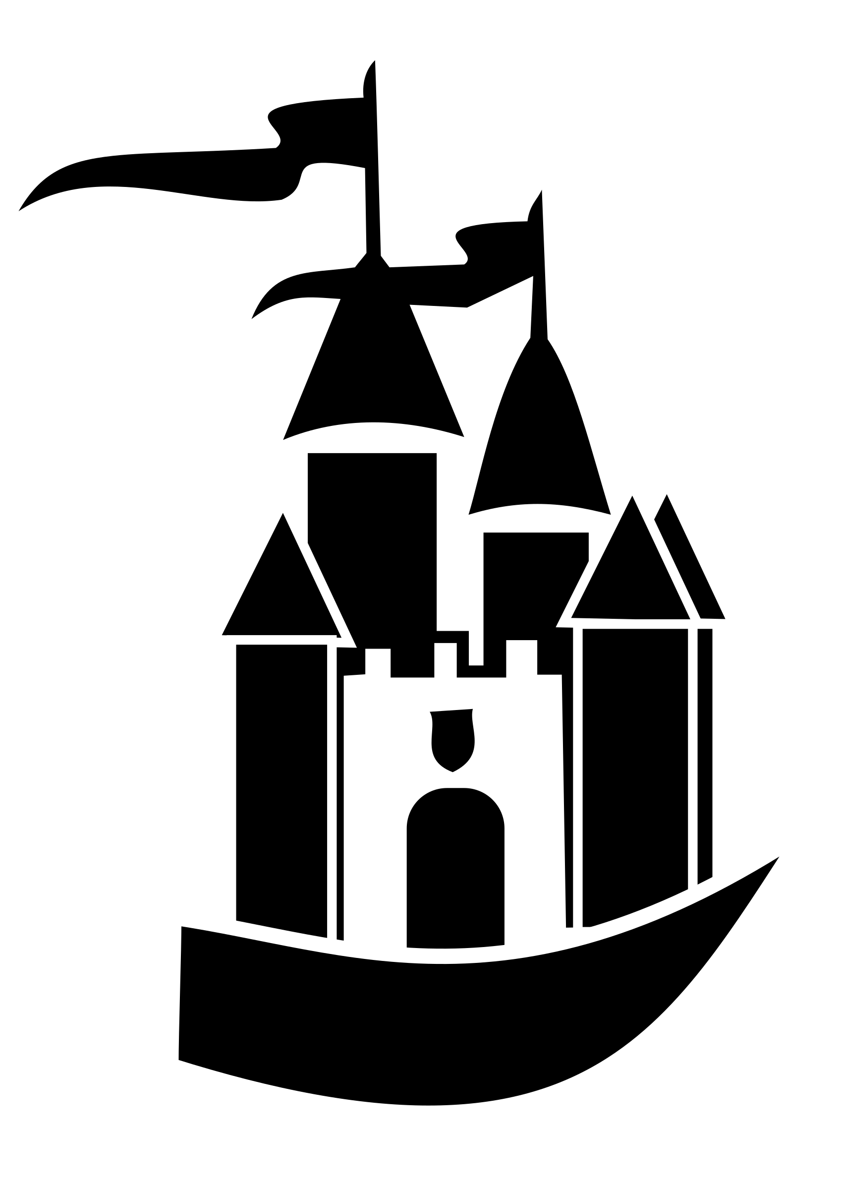 Castle of time vector clipart 