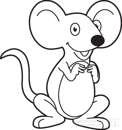 Black and white mouse clipart 