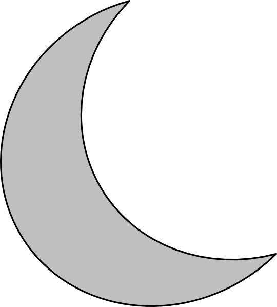 Silver Crescent Moon Clipart 