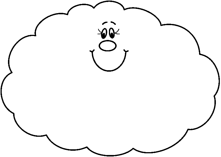 Cute free black and white cloud clipart 