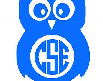 Owl monogram clipart 