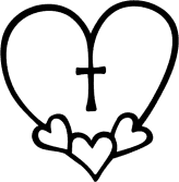 wedding hearts clipart black and white cross