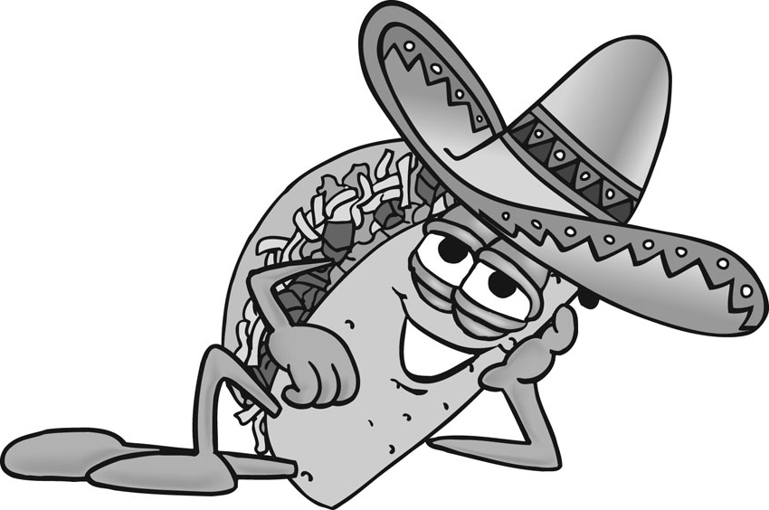 Mexican food clipart image black and white 