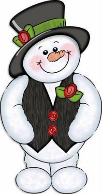 Snowman with Scarf PNG Clipart
