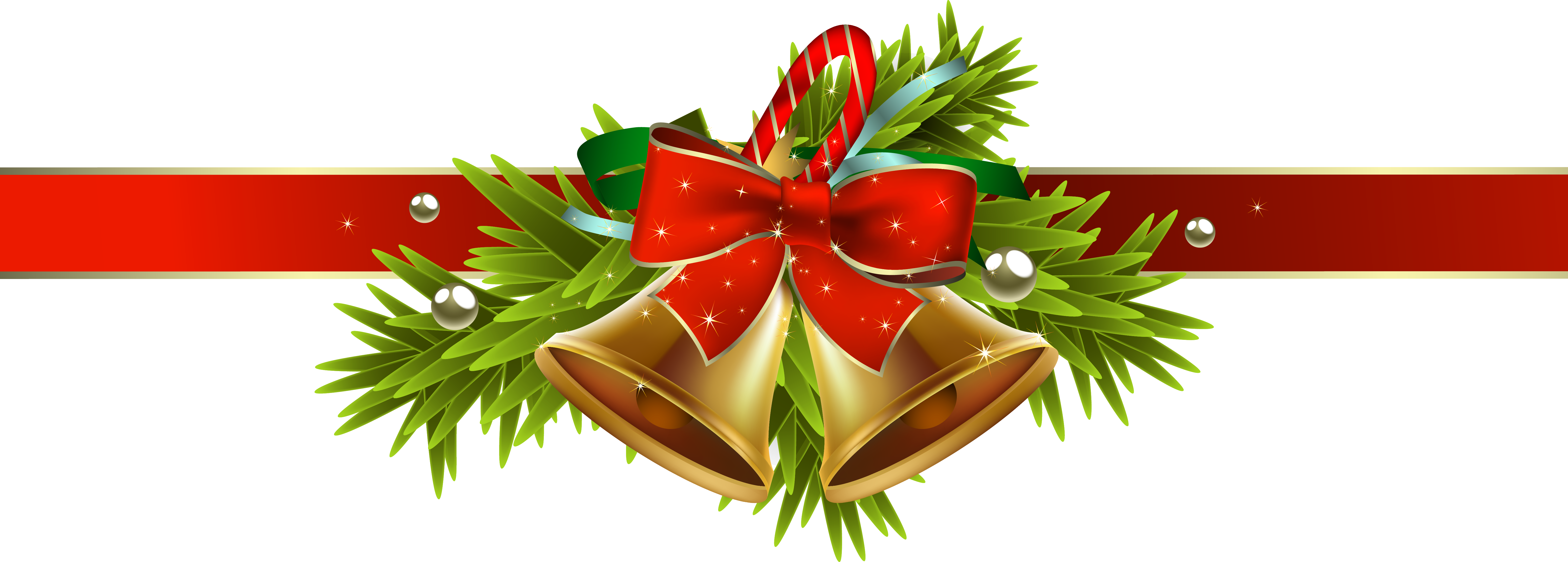 Christmas Ribbon with Christmas Decor PNG Clipart Imag? 