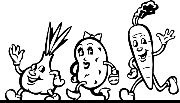 Veggies B W Clip Art at Clker