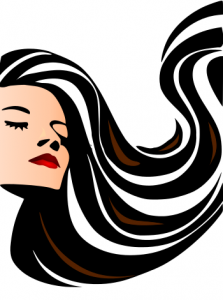 Hair flowing clipart silhouette 