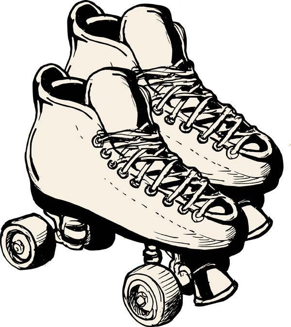 roller skating family clip art