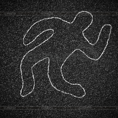 chalk dead body outline - Clip Art Library