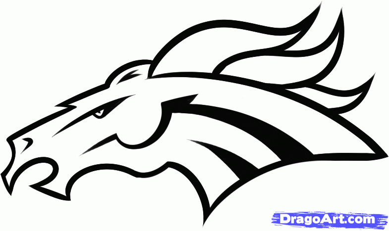 broncos logo black and white png