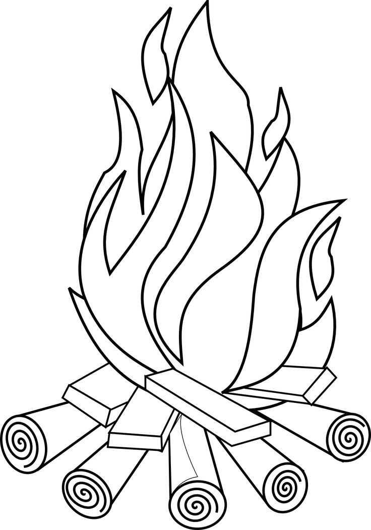 Fire clipart black and white 