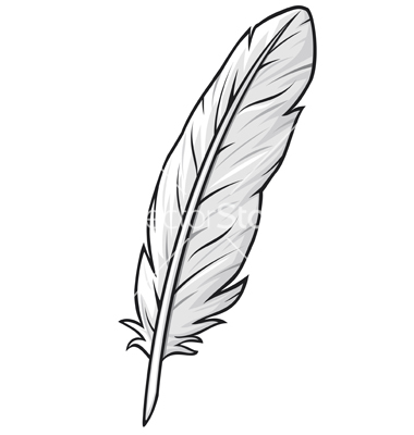 Feather Outline Single Clipart 