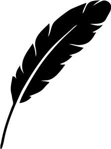 Feather pattern. Use the printable outline for crafts, creating 