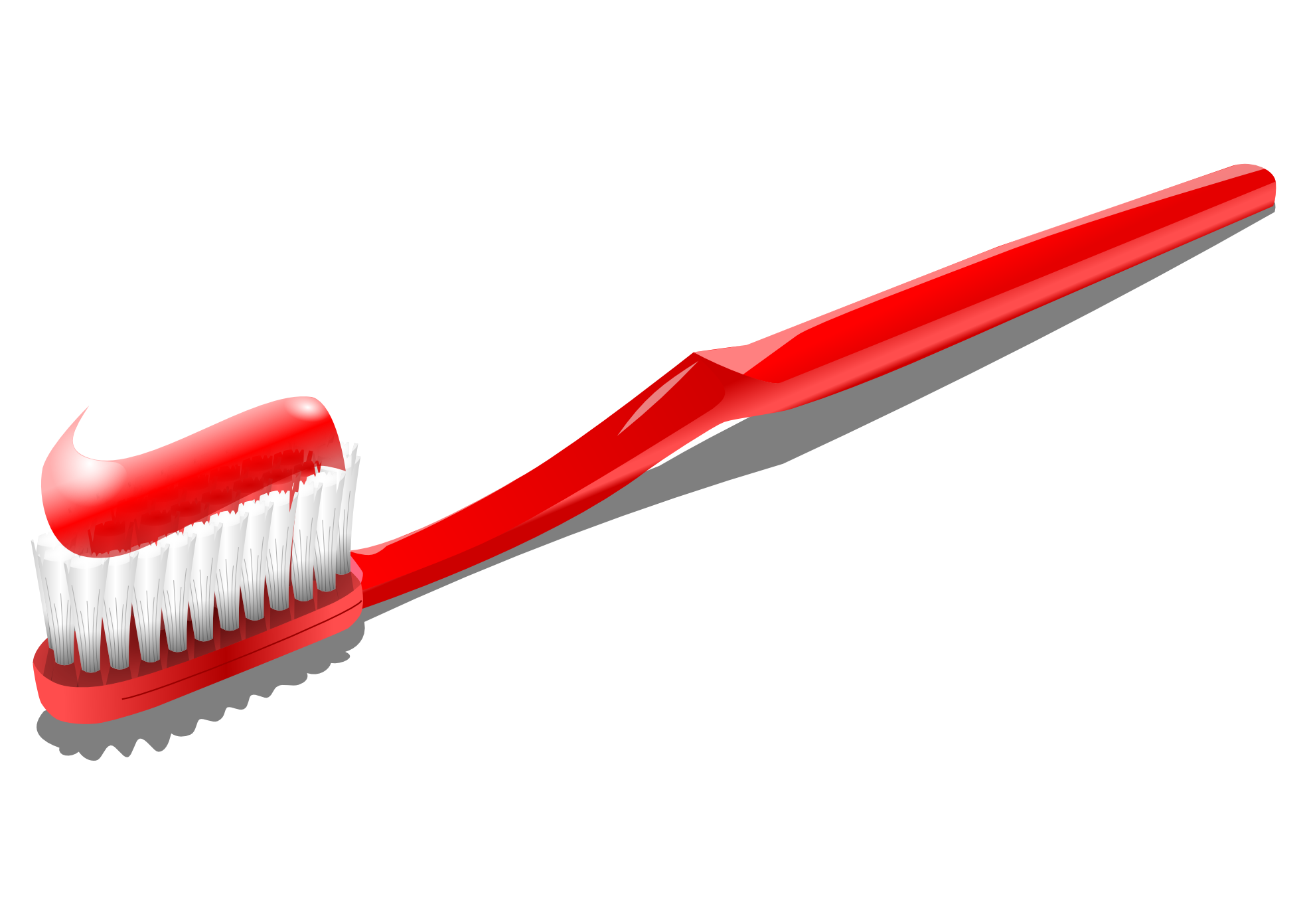 Toothbrush with toothpaste clipart 