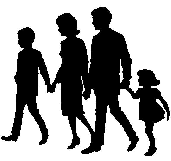 Family Walking Clipart 